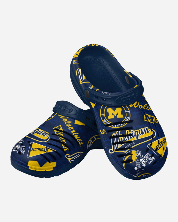 Michigan Wolverines Historic Print Clog With Strap FOCO - FOCO.com