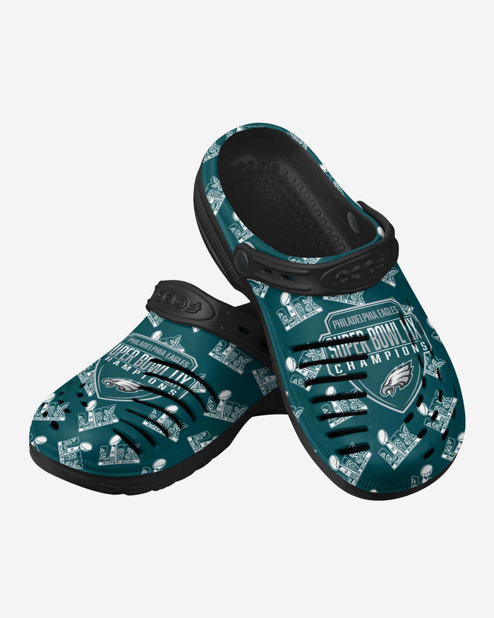 Philadelphia Eagles Super Bowl LIX Champions Historic Print Clog With Strap FOCO - FOCO.com