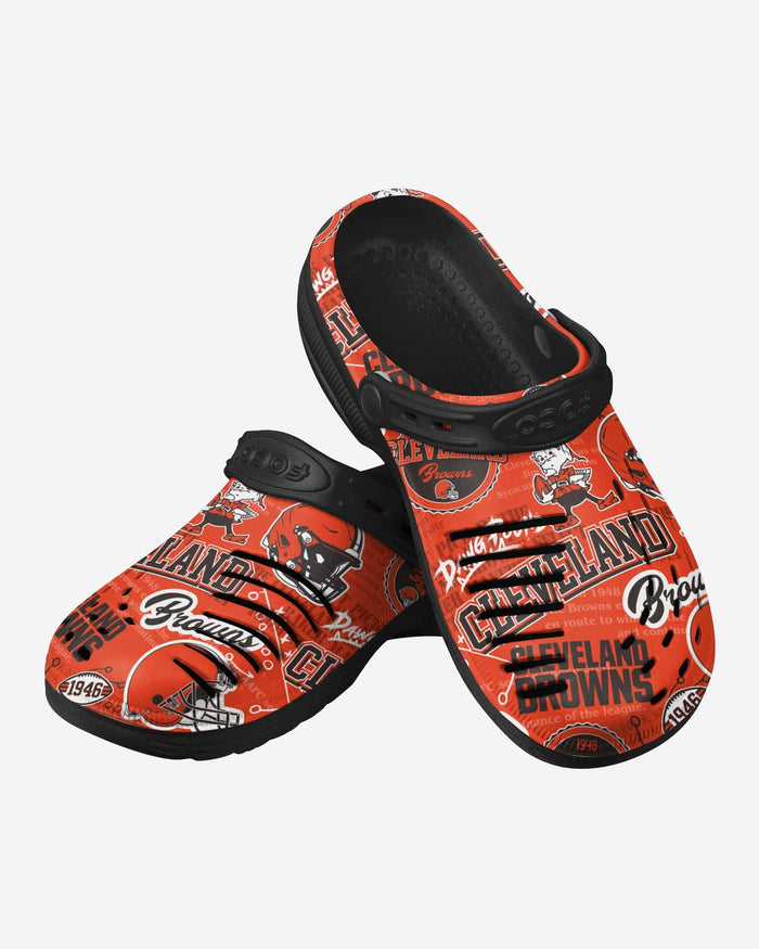 Cleveland Browns Historic Print Clog With Strap FOCO - FOCO.com