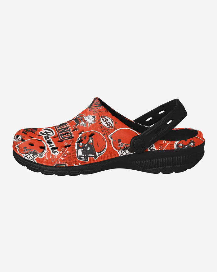 Cleveland Browns Historic Print Clog With Strap FOCO S - FOCO.com