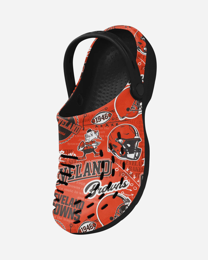 Cleveland Browns Historic Print Clog With Strap FOCO - FOCO.com