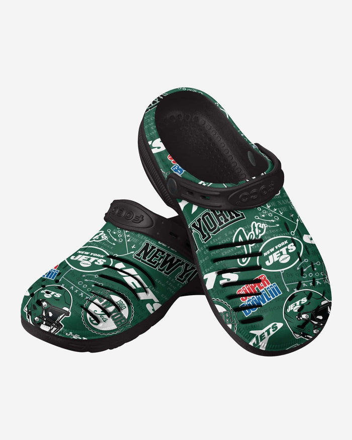 New York Jets Historic Print Clog With Strap FOCO - FOCO.com