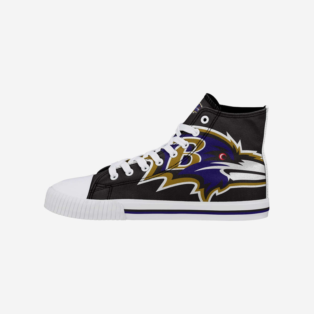 Baltimore Ravens Mens High Top Big Logo Canvas Shoe FOCO 7 - FOCO.com