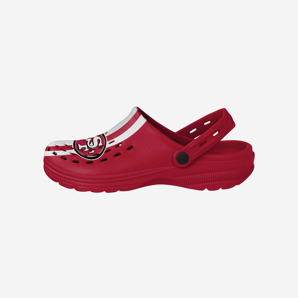 San Francisco 49ers Team Stripe Clog With Strap FOCO S - FOCO.com