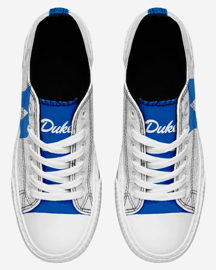Duke Blue Devils Womens Glitter Low Top Canvas Shoe FOCO - FOCO.com