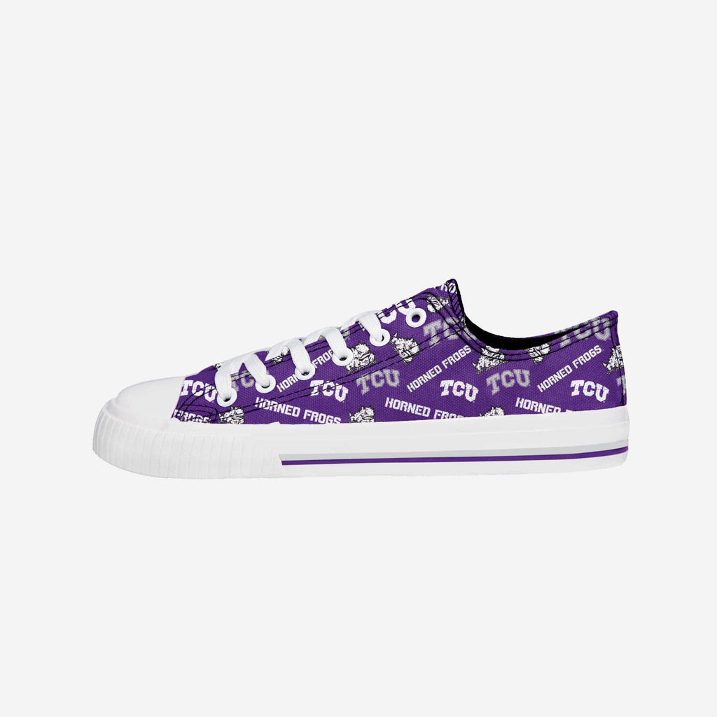 TCU Womens Low Top Repeat Print Canvas Shoe FOCO 6 - FOCO.com