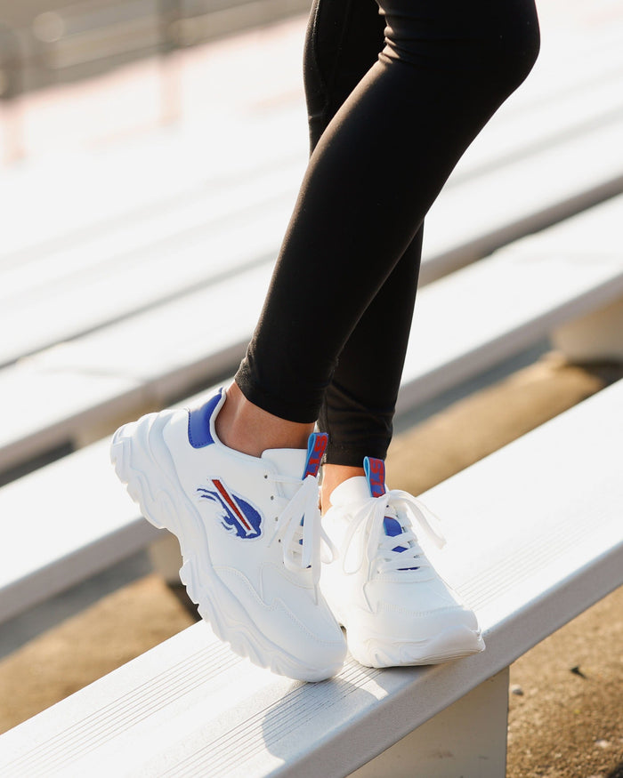 Buffalo Bills Womens Glitter Big Logo Vintage White Chunky Sneaker FOCO - FOCO.com