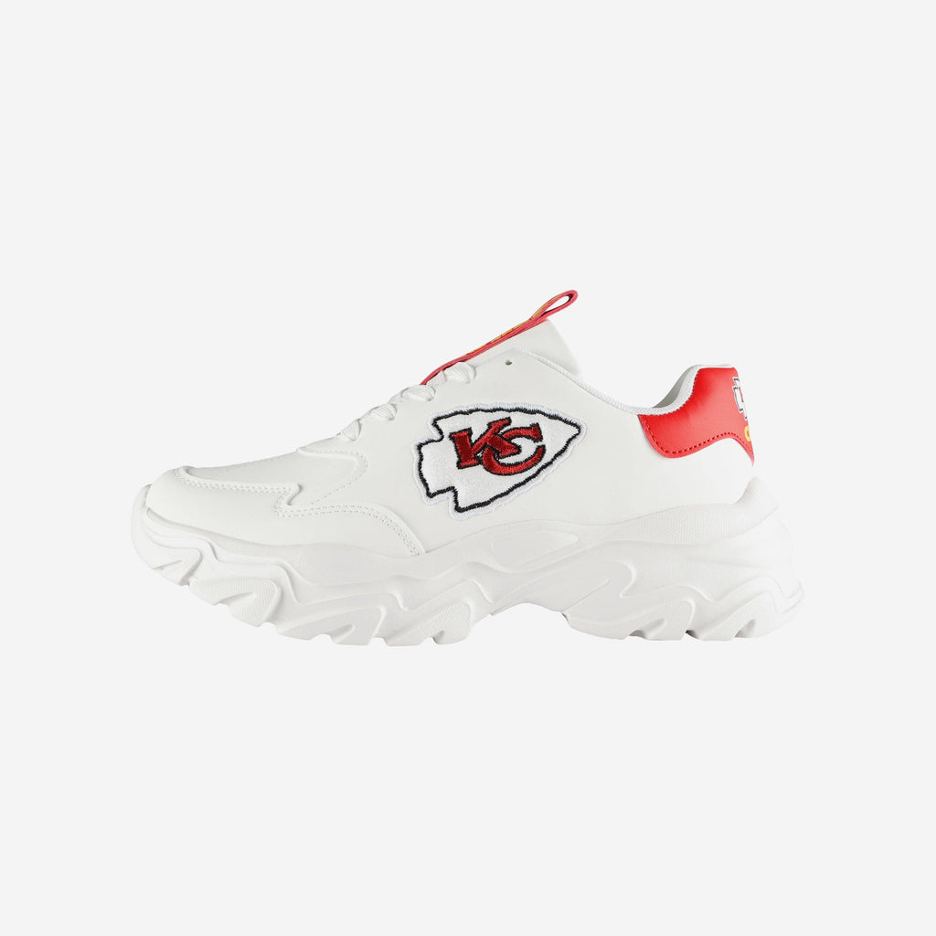 Kansas City Chiefs Womens Glitter Big Logo Vintage White Chunky Sneaker FOCO 6 - FOCO.com