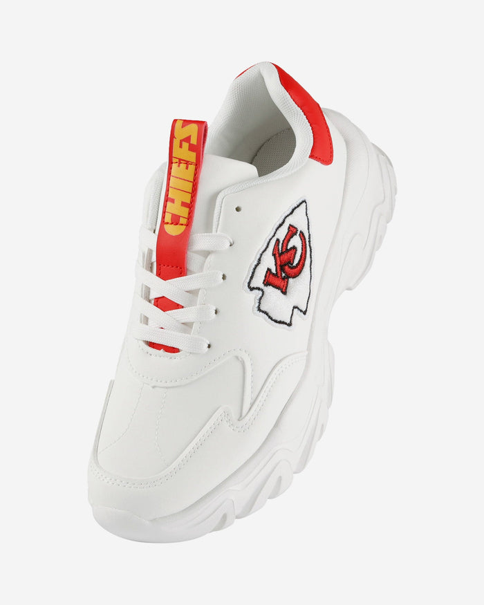 Kansas City Chiefs Womens Glitter Big Logo Vintage White Chunky Sneaker FOCO - FOCO.com