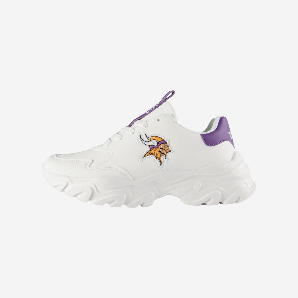 Minnesota Vikings Womens Glitter Big Logo Vintage White Chunky Sneaker FOCO 6 - FOCO.com