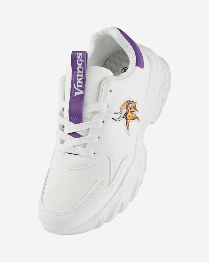 Minnesota Vikings Womens Glitter Big Logo Vintage White Chunky Sneaker FOCO - FOCO.com