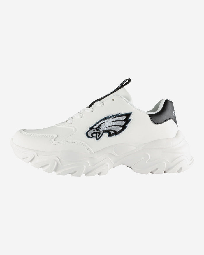 Philadelphia Eagles Womens Glitter Big Logo Vintage White Chunky Sneaker FOCO 6 - FOCO.com