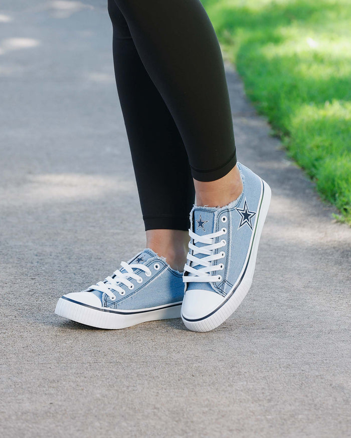 Dallas Cowboys Womens Denim Low Top Canvas Shoe FOCO - FOCO.com