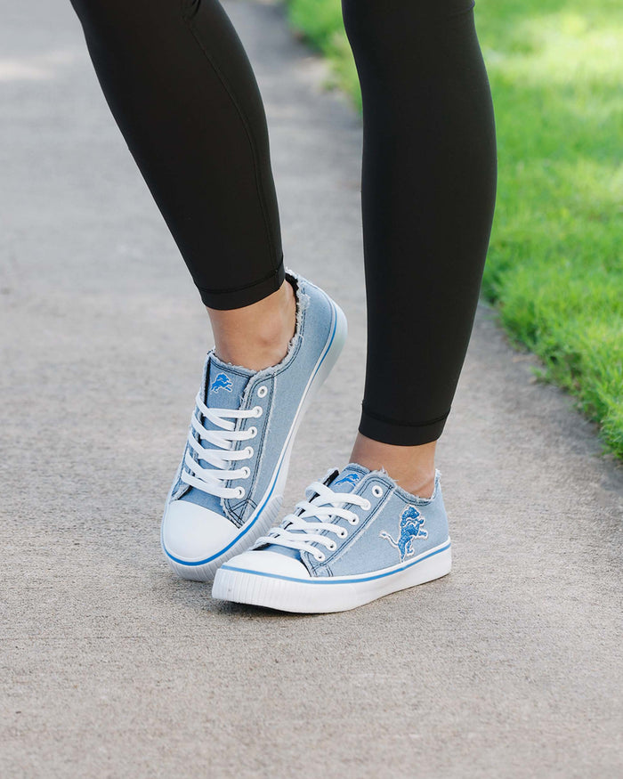 Detroit Lions Womens Denim Low Top Canvas Shoe FOCO - FOCO.com