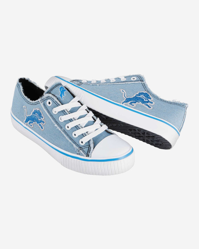 Detroit Lions Womens Denim Low Top Canvas Shoe FOCO - FOCO.com