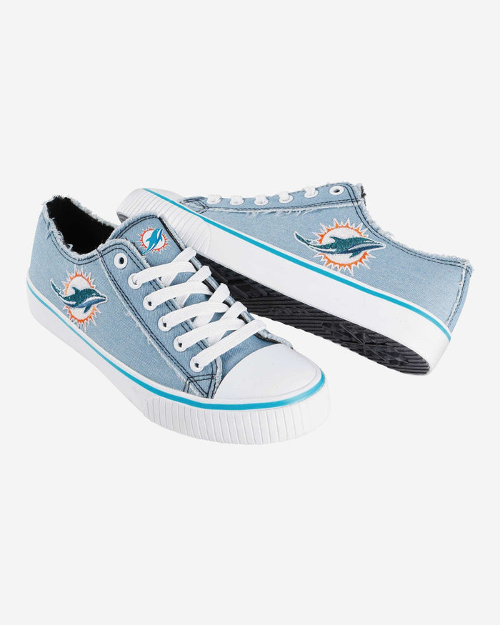 Miami Dolphins Womens Denim Low Top Canvas Shoe FOCO - FOCO.com