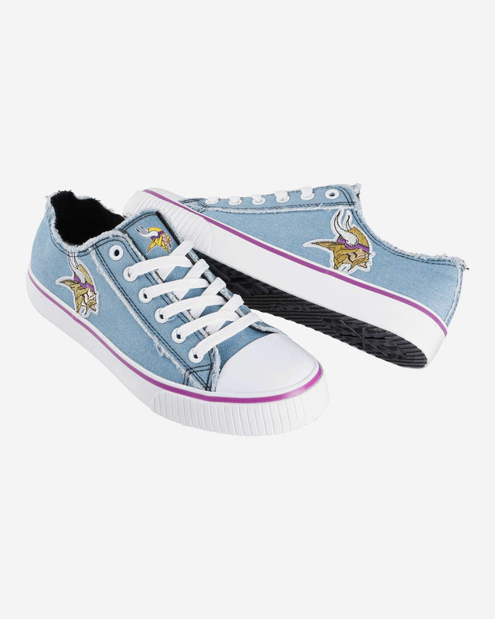 Minnesota Vikings Womens Denim Low Top Canvas Shoe FOCO - FOCO.com