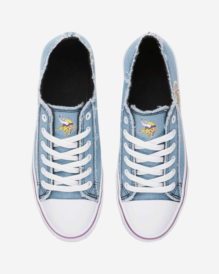 Minnesota Vikings Womens Denim Low Top Canvas Shoe FOCO - FOCO.com