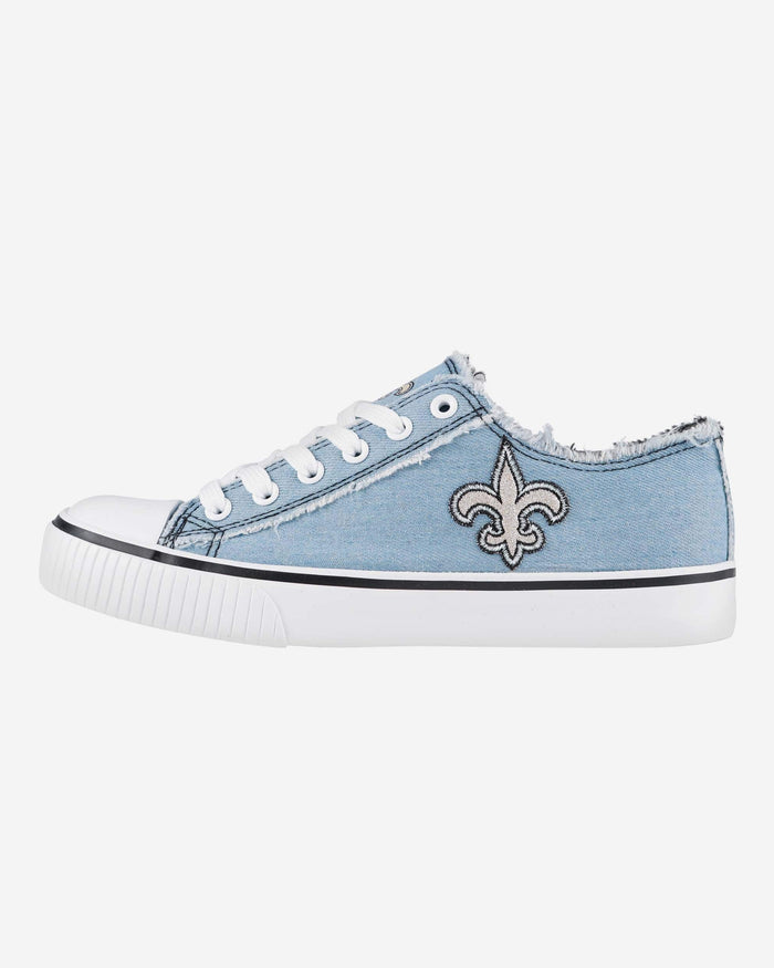 New Orleans Saints Womens Denim Low Top Canvas Shoe FOCO 6 - FOCO.com