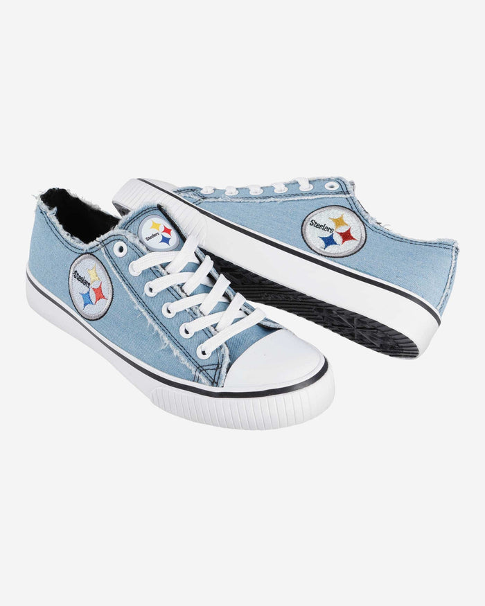 Pittsburgh Steelers Womens Denim Low Top Canvas Shoe FOCO - FOCO.com