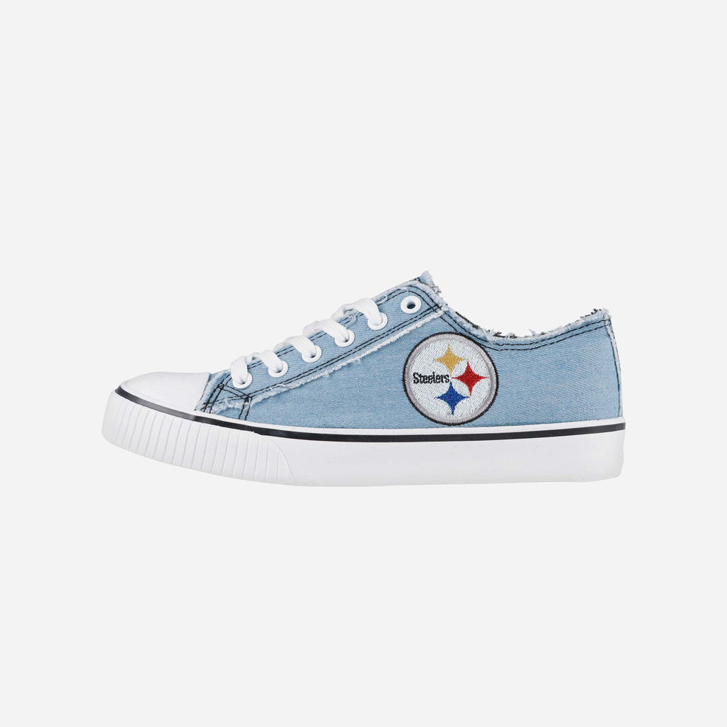 Pittsburgh Steelers Womens Denim Low Top Canvas Shoe FOCO 6 - FOCO.com