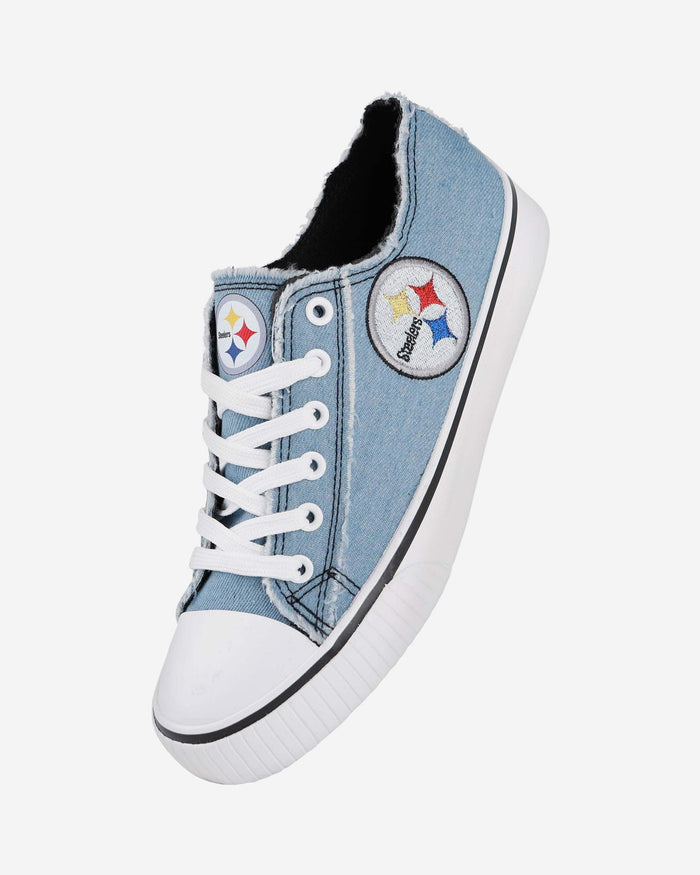 Pittsburgh Steelers Womens Denim Low Top Canvas Shoe FOCO - FOCO.com