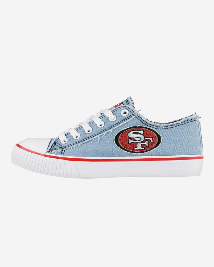 San Francisco 49ers Womens Denim Low Top Canvas Shoe FOCO 6 - FOCO.com