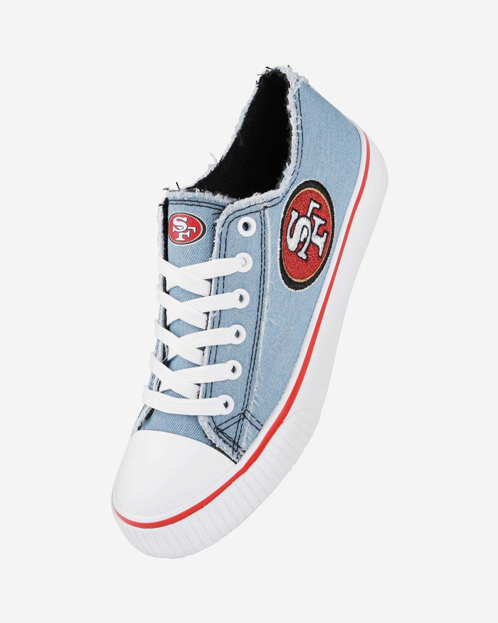 San Francisco 49ers Womens Denim Low Top Canvas Shoe FOCO - FOCO.com