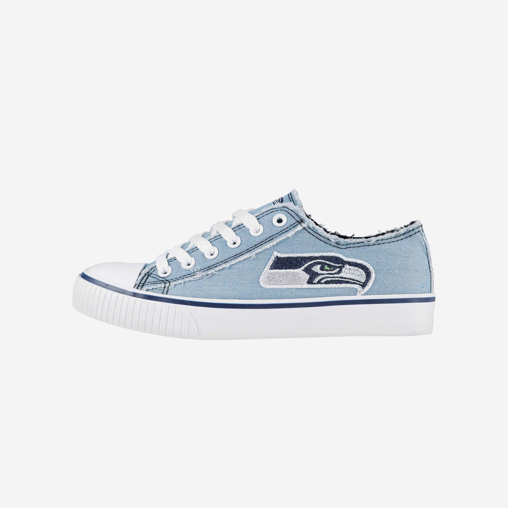 Seattle Seahawks Womens Denim Low Top Canvas Shoe FOCO 6 - FOCO.com