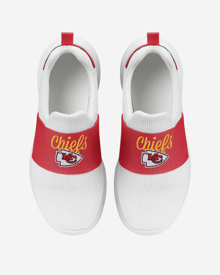 Kansas City Chiefs Womens Script Wordmark White Slip On Sneakers FOCO - FOCO.com