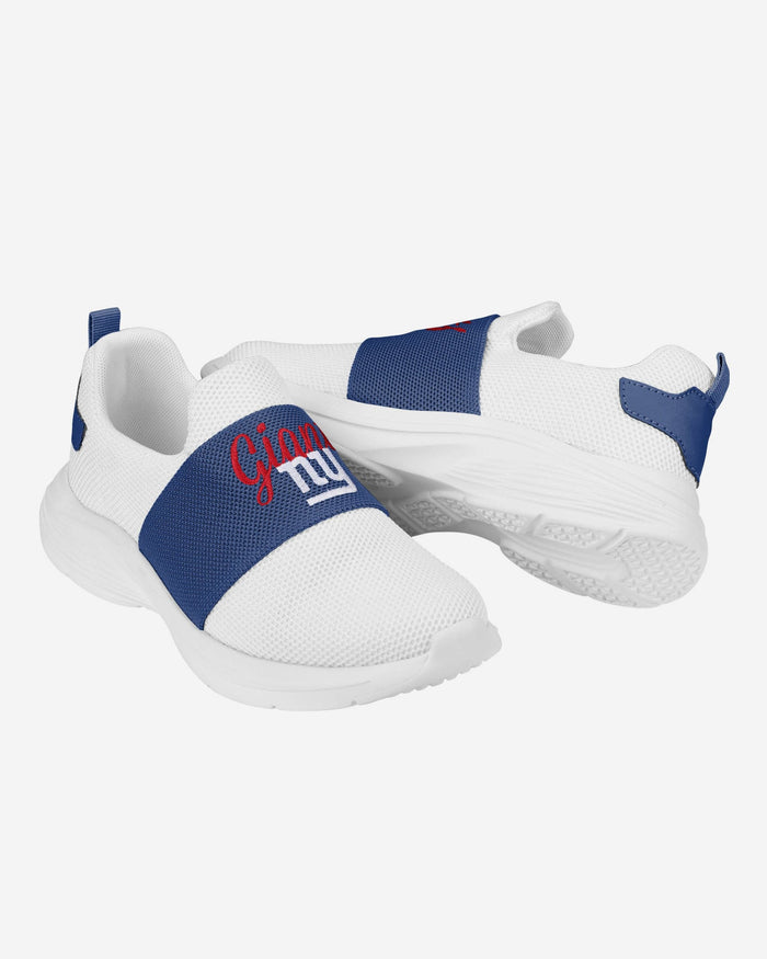 New York Giants Womens Script Wordmark White Slip On Sneakers FOCO - FOCO.com
