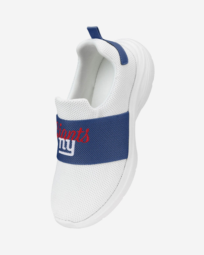 New York Giants Womens Script Wordmark White Slip On Sneakers FOCO - FOCO.com