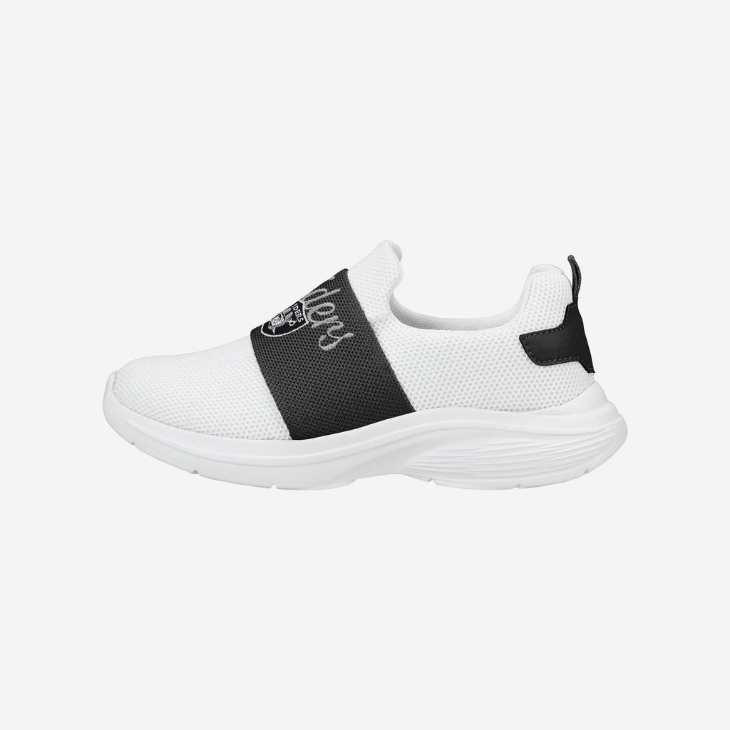 Las Vegas Raiders Womens Script Wordmark White Slip On Sneakers FOCO 6 - FOCO.com