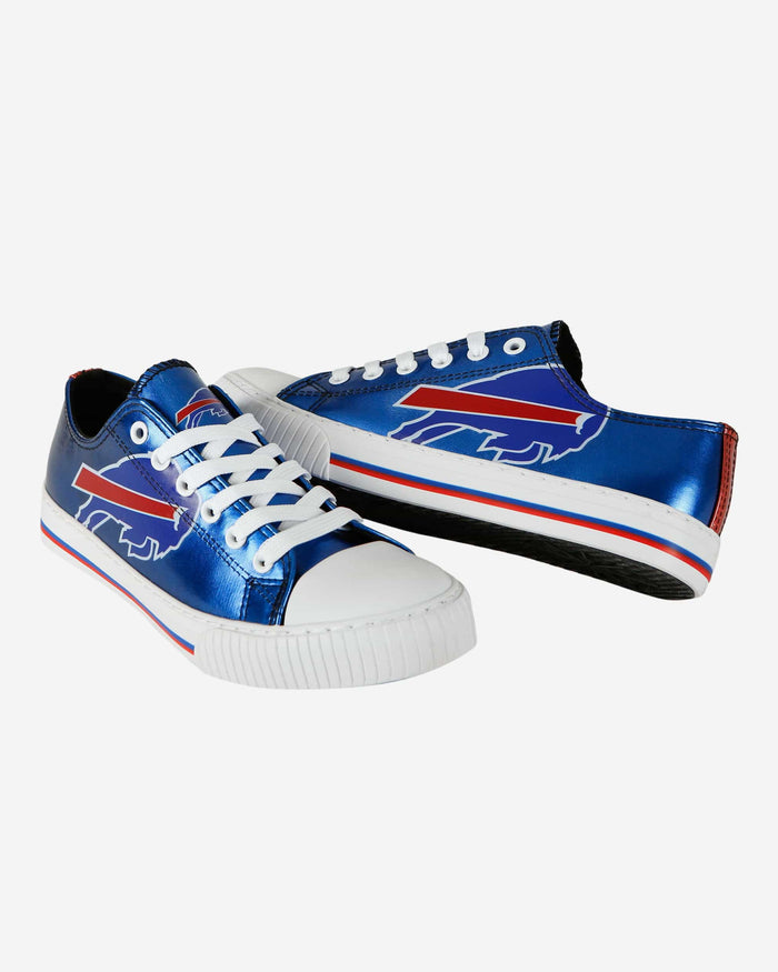 Buffalo Bills Womens Team Color Metallic Low Top Canvas Shoes FOCO - FOCO.com