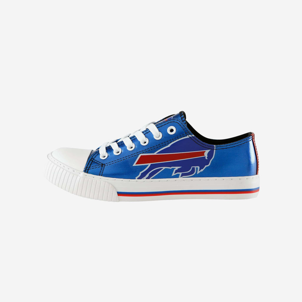 Buffalo Bills Womens Team Color Metallic Low Top Canvas Shoes FOCO 6 - FOCO.com