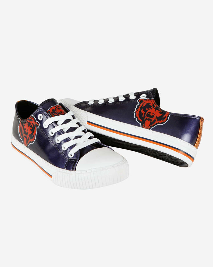 Chicago Bears Womens Team Color Metallic Low Top Canvas Shoes FOCO - FOCO.com