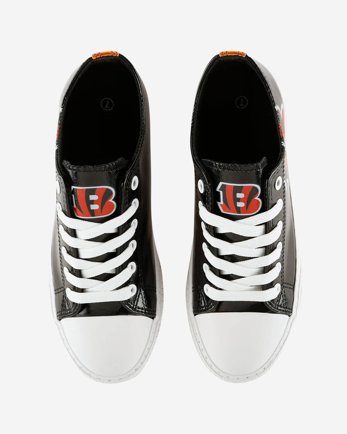 Cincinnati Bengals Womens Team Color Metallic Low Top Canvas Shoes FOCO - FOCO.com