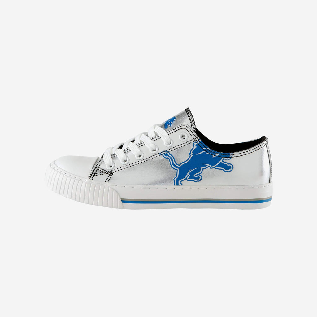 Detroit Lions Womens Team Color Metallic Low Top Canvas Shoes FOCO 6 - FOCO.com