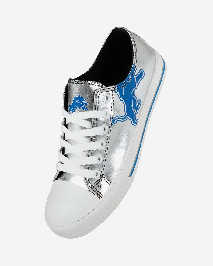 Detroit Lions Womens Team Color Metallic Low Top Canvas Shoes FOCO - FOCO.com