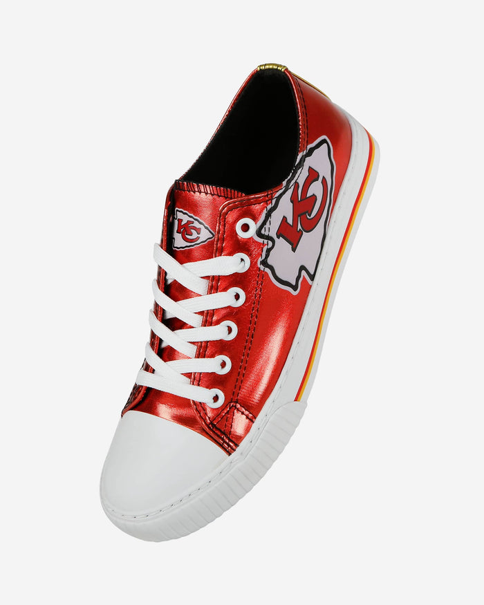 Kansas City Chiefs Womens Team Color Metallic Low Top Canvas Shoes FOCO - FOCO.com