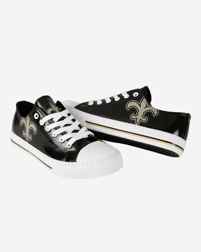 New Orleans Saints Womens Team Color Metallic Low Top Canvas Shoes FOCO - FOCO.com