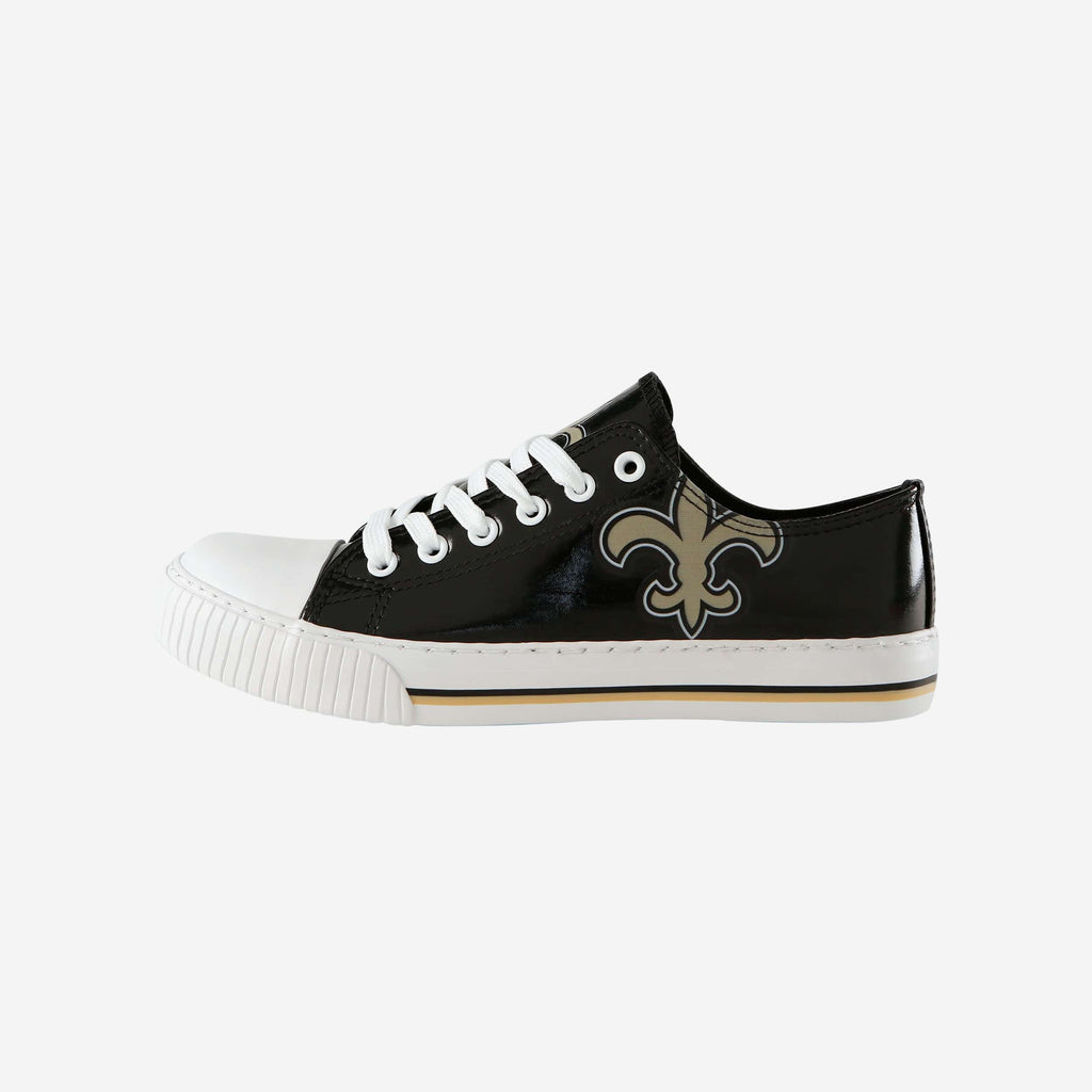 New Orleans Saints Womens Team Color Metallic Low Top Canvas Shoes FOCO 6 - FOCO.com