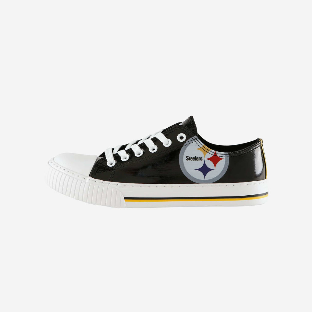 Pittsburgh Steelers Womens Team Color Metallic Low Top Canvas Shoes FOCO 6 - FOCO.com