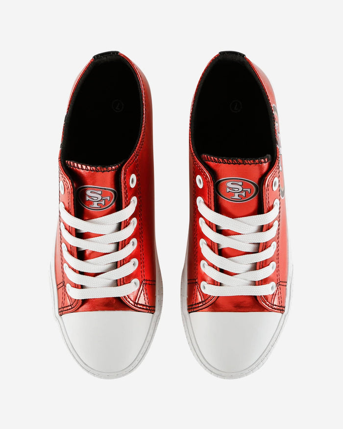 San Francisco 49ers Womens Team Color Metallic Low Top Canvas Shoes FOCO - FOCO.com