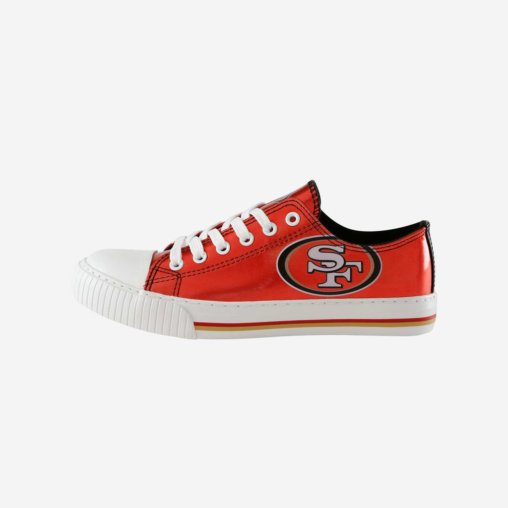 San Francisco 49ers Womens Team Color Metallic Low Top Canvas Shoes FOCO 6 - FOCO.com