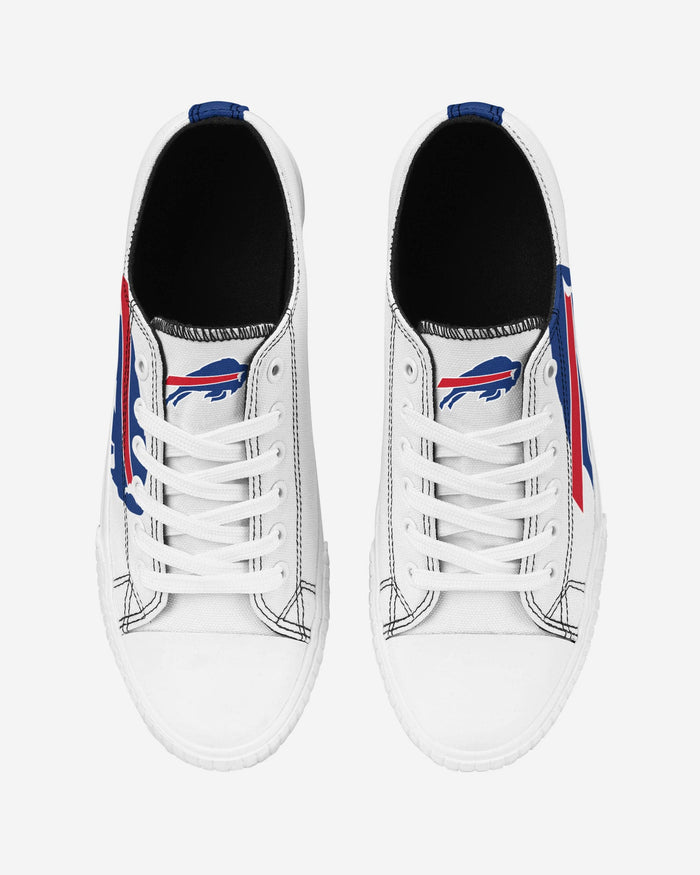 Buffalo Bills Womens Big Logo Low Top White Canvas Shoes FOCO - FOCO.com