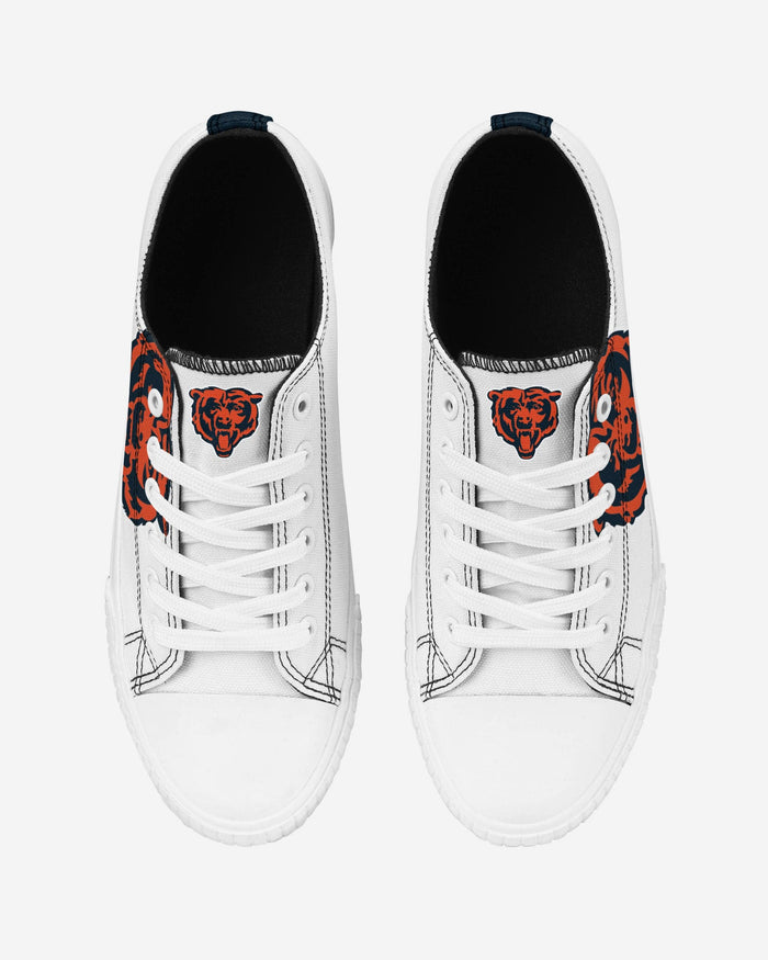 Chicago Bears Womens Big Logo Low Top White Canvas Shoes FOCO - FOCO.com