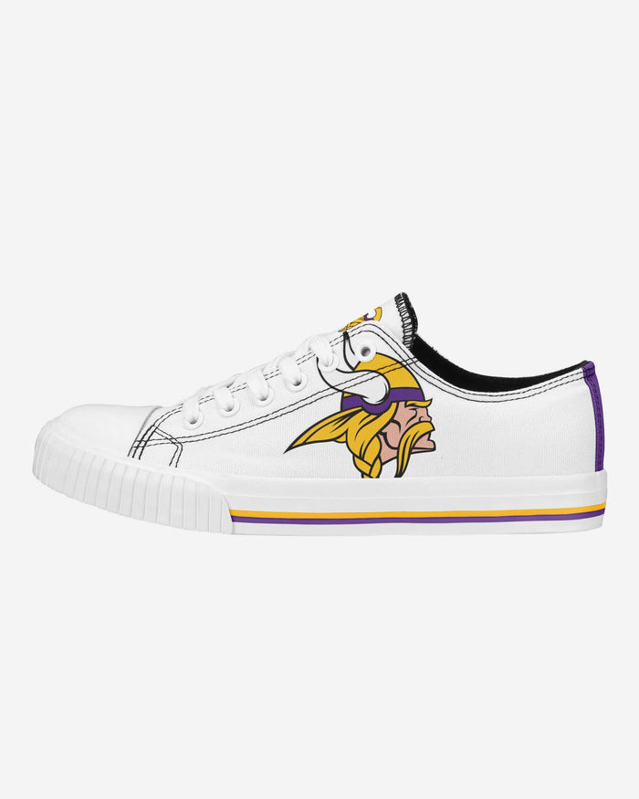 Minnesota Vikings Womens Big Logo Low Top White Canvas Shoes FOCO 6 - FOCO.com