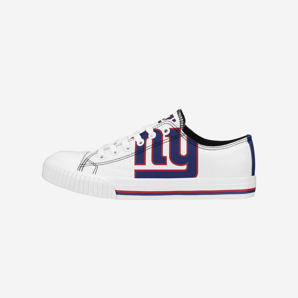 New York Giants Womens Big Logo Low Top White Canvas Shoes FOCO 6 - FOCO.com