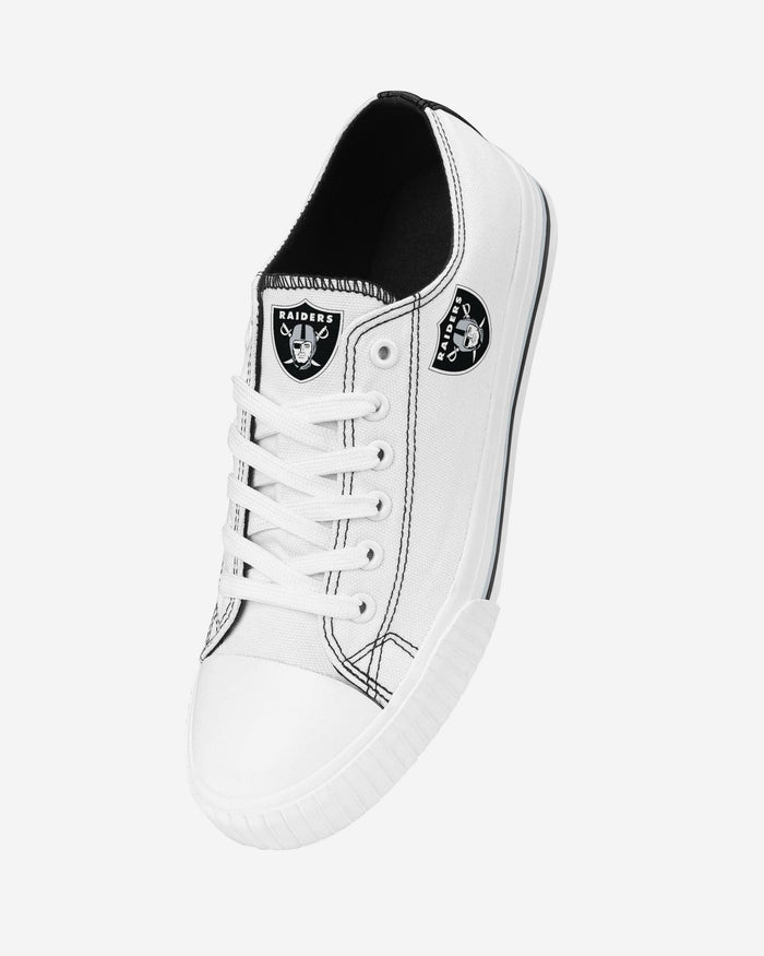 Las Vegas Raiders Womens Big Logo Low Top White Canvas Shoes FOCO - FOCO.com